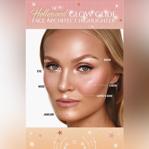 Charlotte Tilbury Glow Glide Hollywood Highlighter in Moonlit Glow - New w/Box - Picture 11 of 13